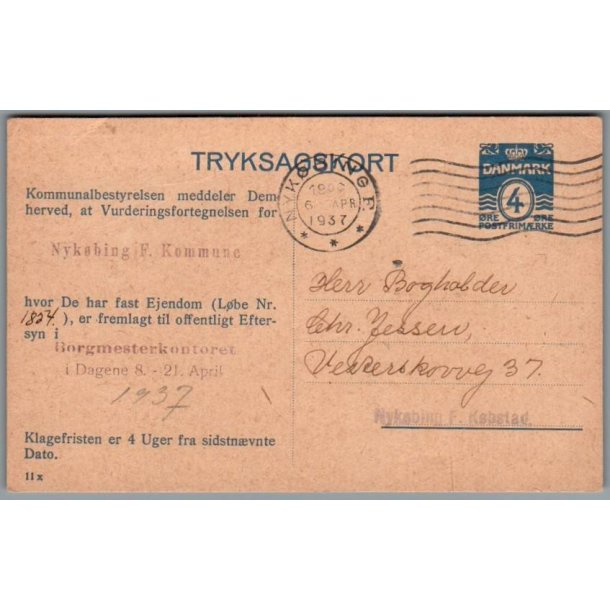 Tryksagskort - Nyk�bing F. Kommune - Brugt