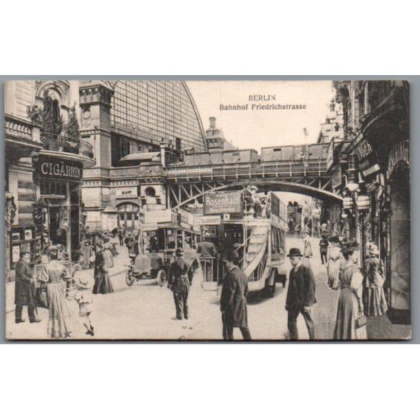 Berlin - Bahnhof  Fridrickstrasse - Postkort - Tyskland - Brugt
