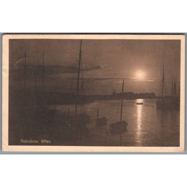 Nakskov - Aften - Postkort  - Brugt