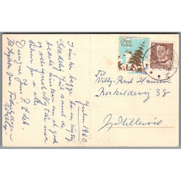 Julemrke 1960 p Postkort