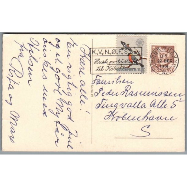 Julem�rke 1961 p� Postkort