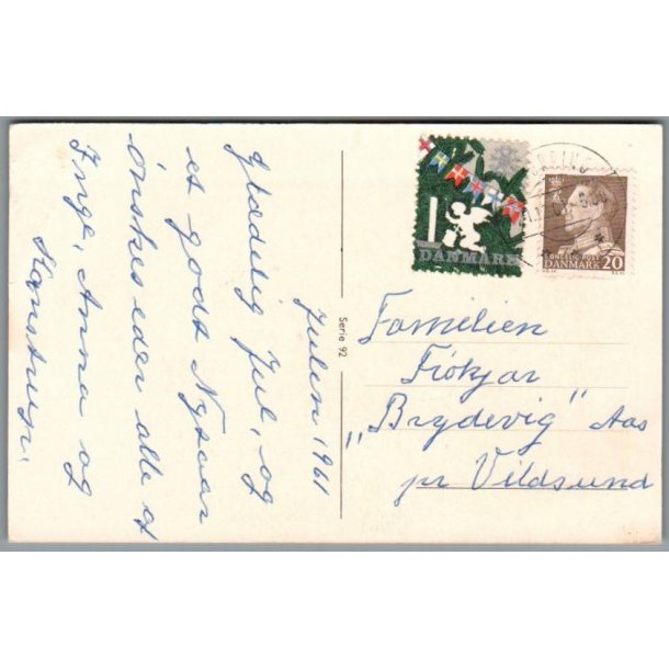 Julem�rke 1961 p� Postkort