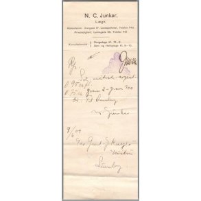 Recept - Odense L�ve Apotek - L�ge N.C. Junker - 9 - 6 - 1909