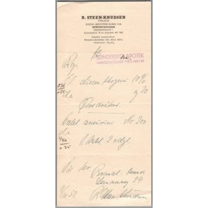 Recept - S�nderbros Apotek - L�ge Steen-Knudsen - 11 - 10 - 1952