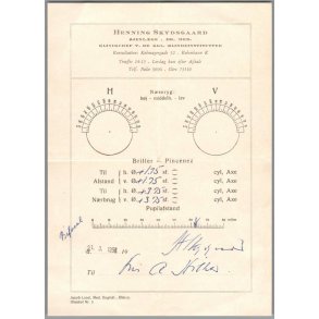 Brille Recept - Henning Skydsgaard - Kbh.K  - 21 - 3 - 1958