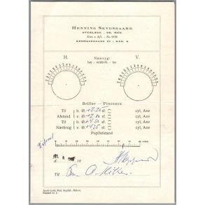 Brille Recept - Henning Skydsgaard - Kbh.K  - 21 - 9 - 1961