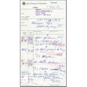 Recept - Haarby Apotek - L�gerne Korteg�rd & Hansen - 22 - 10 - 1982