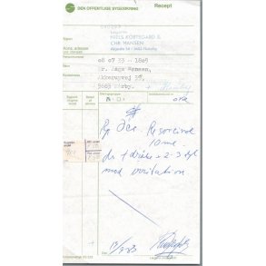 Recept - Haarby Apotek - L�gerne Korteg�rd & Hansen - 19 - 9 - 1983