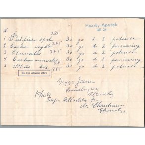 Recept - Haarby Apotek - 10 - 10 - 1961