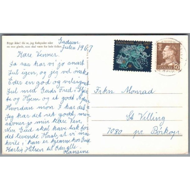Julemrke 1967 p Postkort