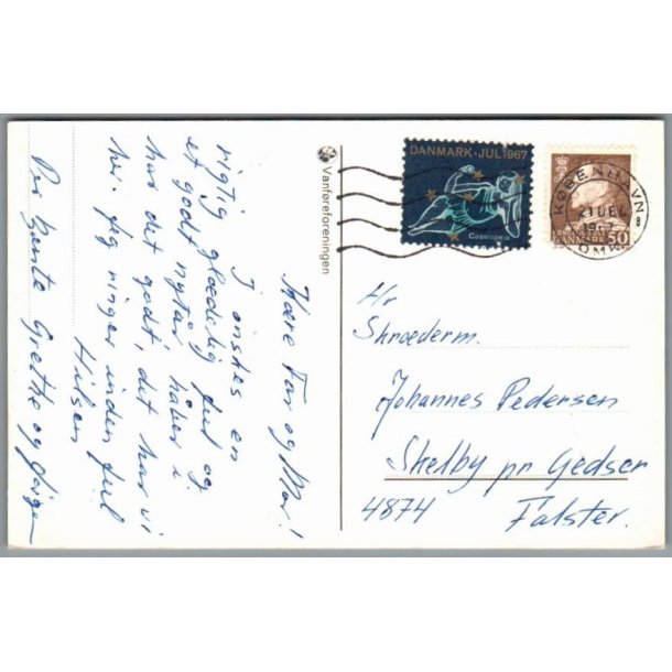 Julemrke 1967 p Postkort