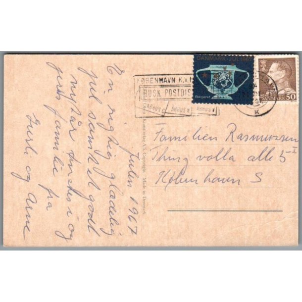 Julemrke 1967 p Postkort