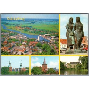 Partier fra Saksk�bing  - Postkort - Ubrugt