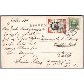 Julemrke 1911 p Postkort