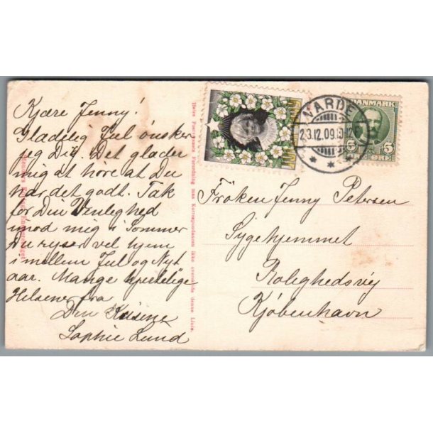 Julemrke 1909 p Postkort