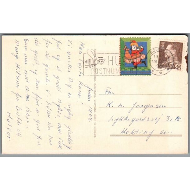Julemrke 1968 p Postkort