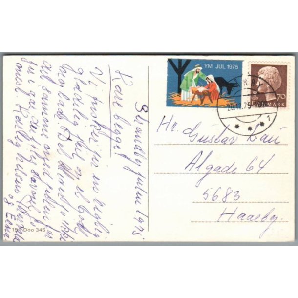 Julemrke 1975 p Postkort