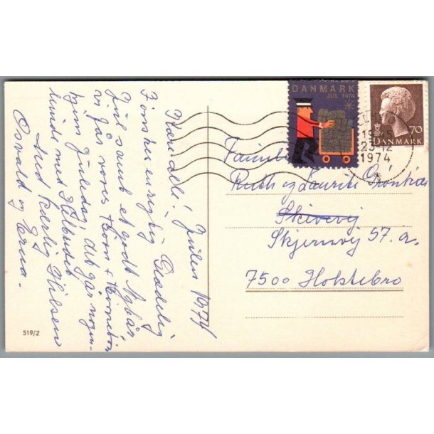 Julemrke 1974 p Postkort