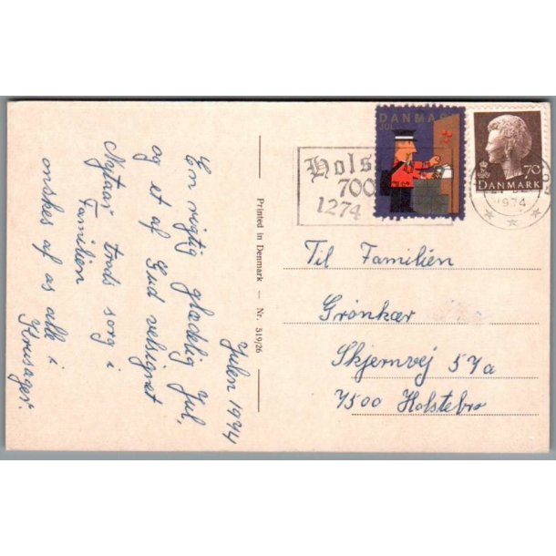 Julemrke 1974 p Postkort