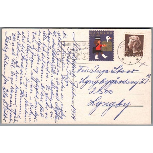 Julemrke 1974 p Postkort