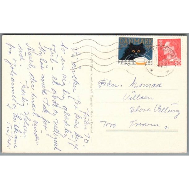 Julemrke 1973 p Postkort