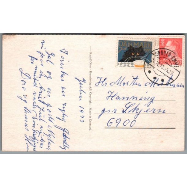 Julemrke 1973 p Postkort