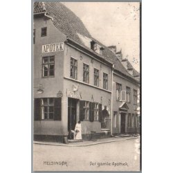 Helsing�r - Det gamle Apotek - Postkort - Brugt - S�lvfisk i kanten !