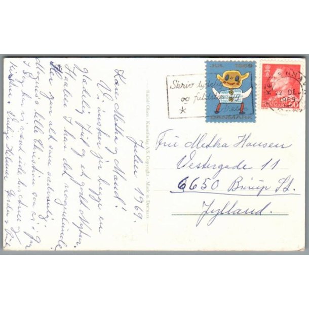 Julemrke 1969 p Postkort