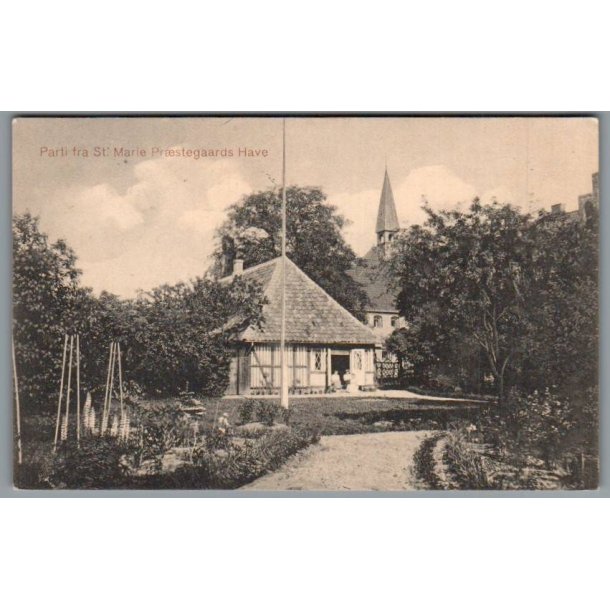 Parti fra St. Marie Pr�stegaards Have - Postkort - Brugt