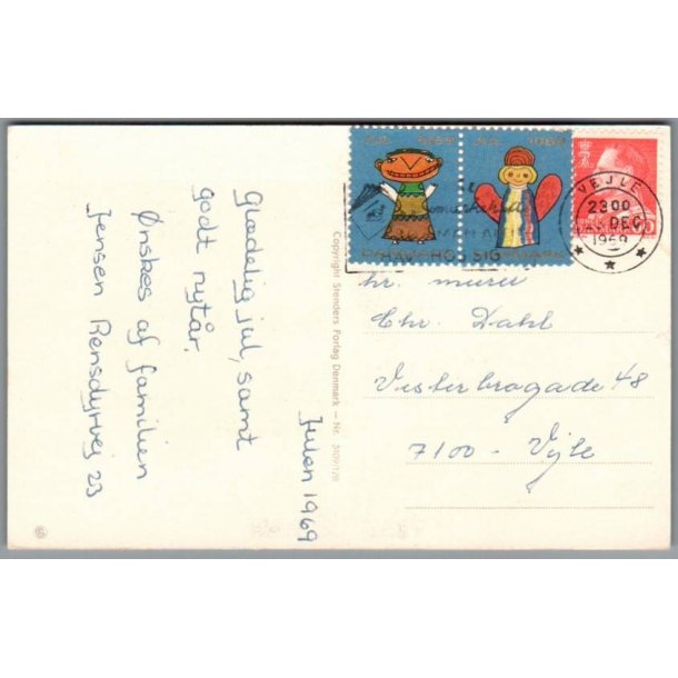 Julemrke 1969 p Postkort