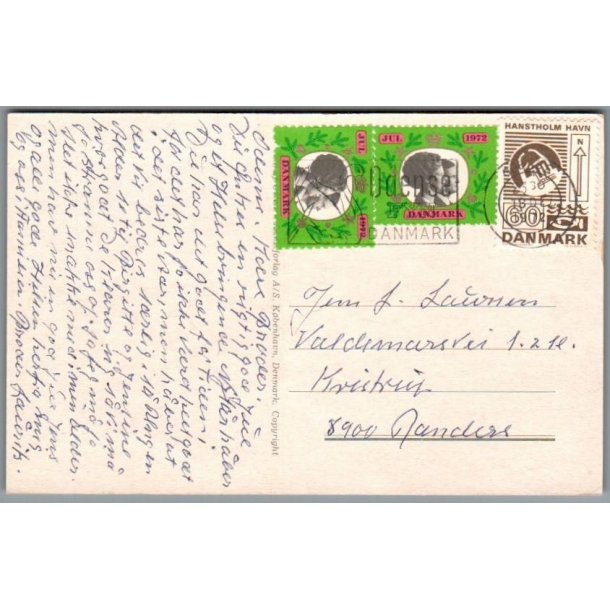 Julem�rke 1972 p� Postkort