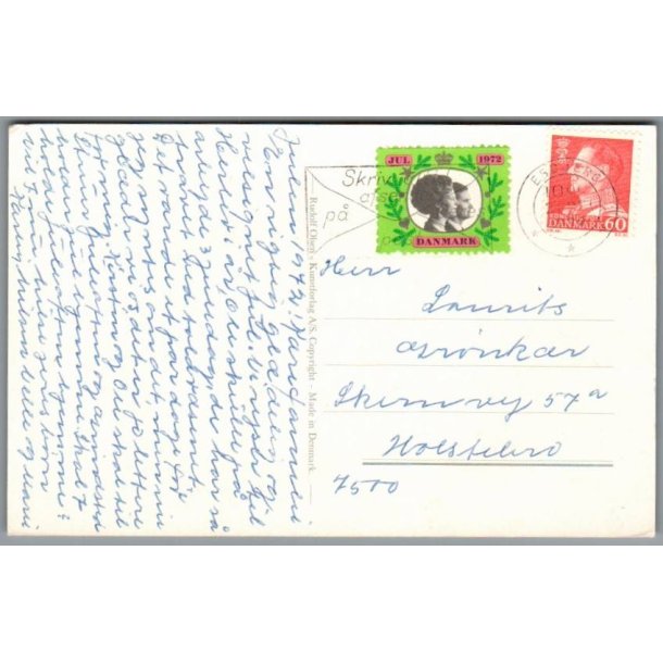 Julem�rke 1972 p� Postkort