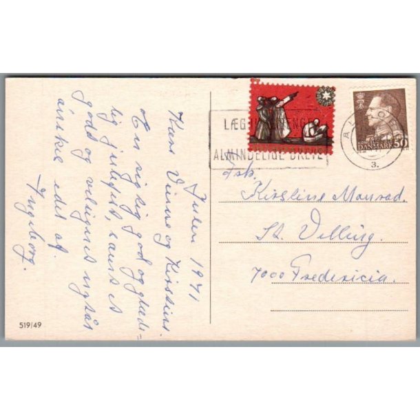 Julemrke 1971 p Postkort