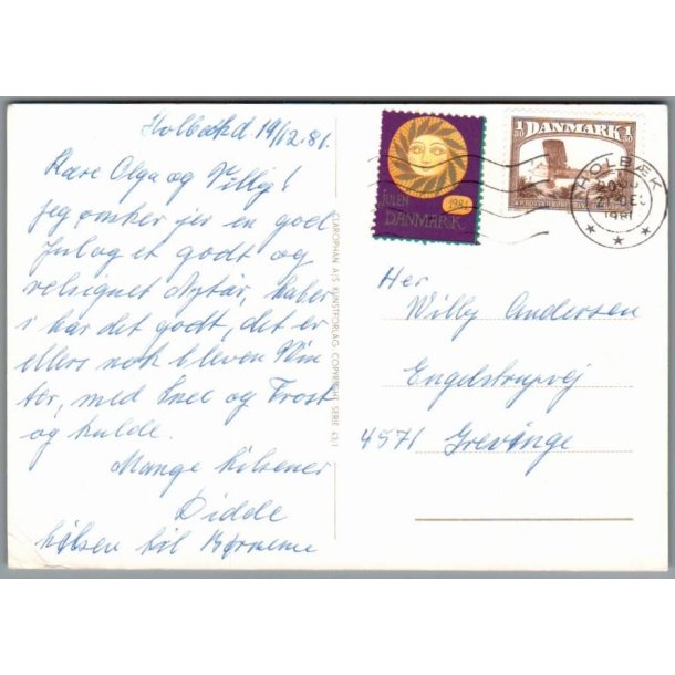 Julemrke 1981 p Postkort