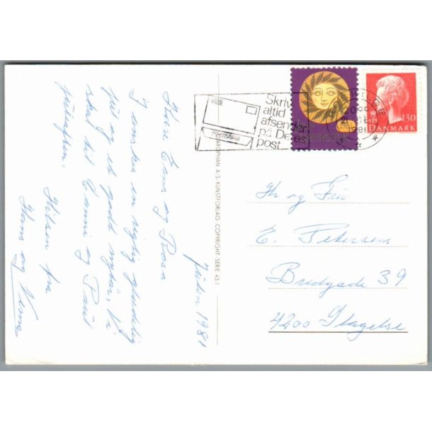 Julemrke 1981 p Postkort