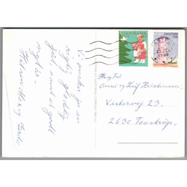 Julem�rke 1980 p� Postkort
