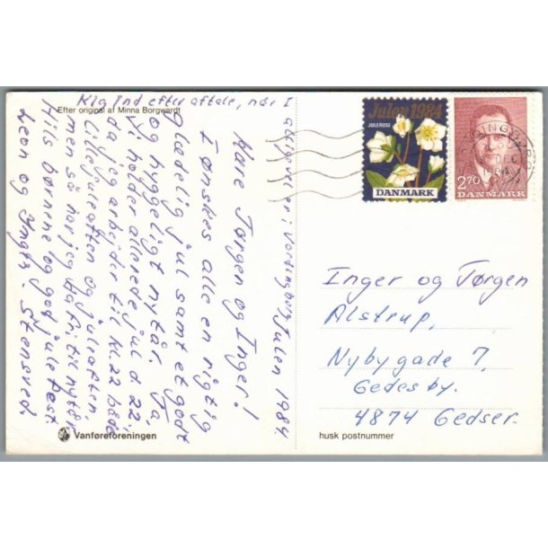 Julemrke 1984 p Postkort