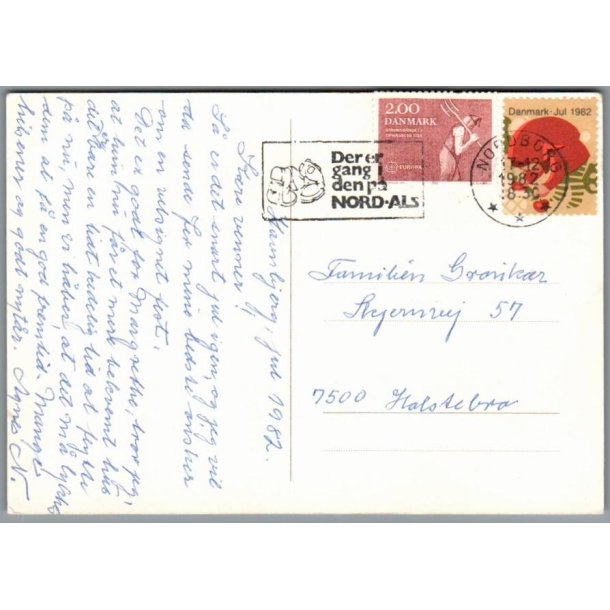Julemrke 1982 p Postkort