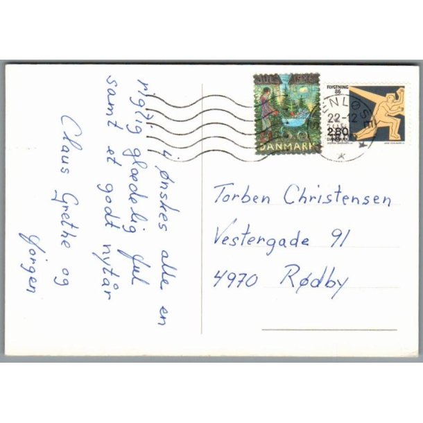 Julemrke 1986 p Postkort