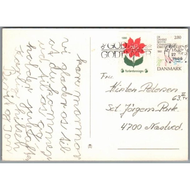  Julemrke 1986 p Postkort