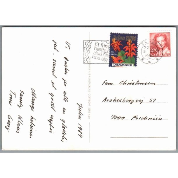Julemrke 1984 p Postkort