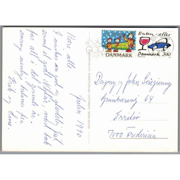 Julemrke 1990 p Postkort