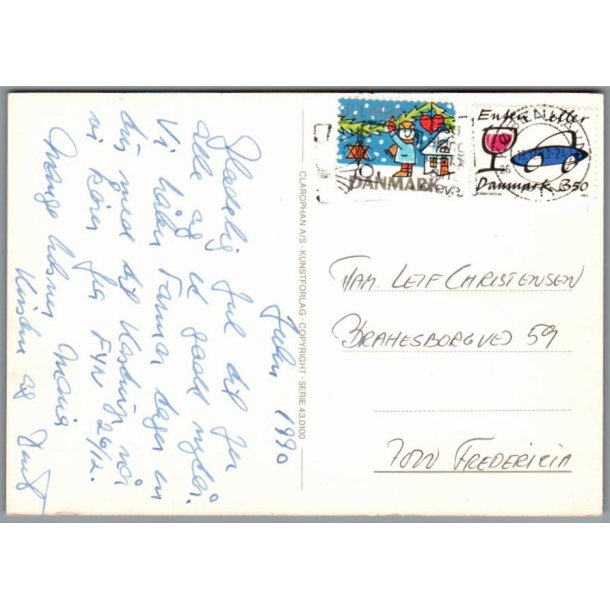 Julemrke 1990 p Postkort