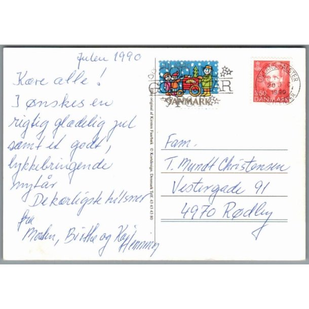 Julemrke 1990 p Postkort