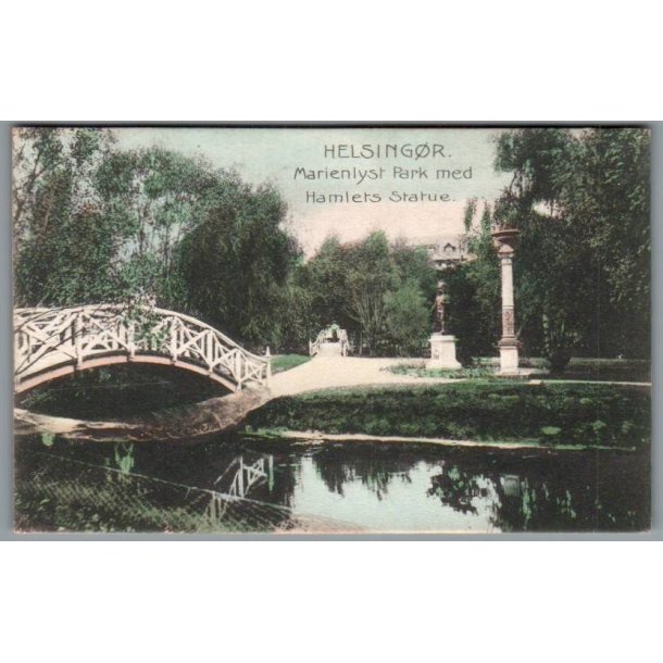 Helsing�r - Marienlyst Park med Hamlet Statue - Postkort - Brugt