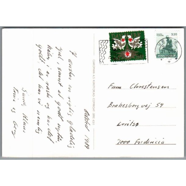 Julem�rke 1989 p� Postkort