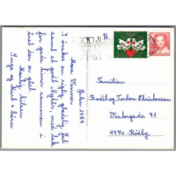 Julem�rke 1989 p� Postkort