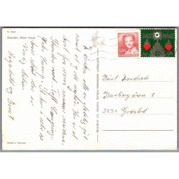 Julem�rke 1989 p� Postkort