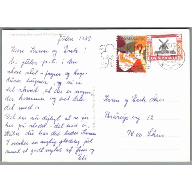 Julemrke 1988 p Postkort