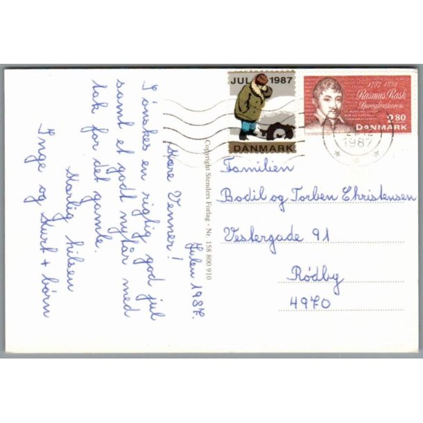 Julemrke 1987 p Postkort